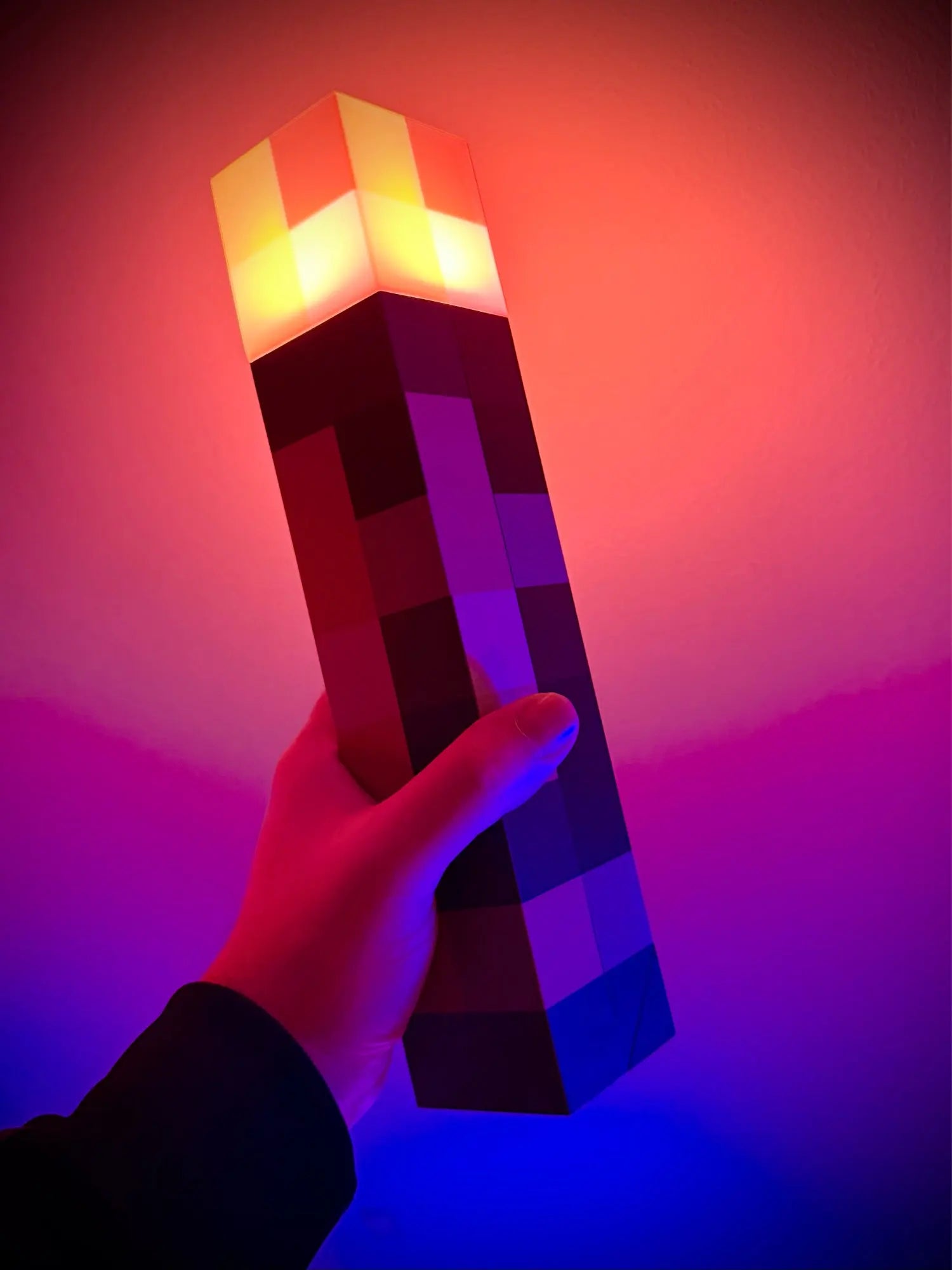 MC Game, Brownstone Torch Lamp, 4-Color Figure, LED Night Light, Decorative Bedroom Table Lamp, USB Charging